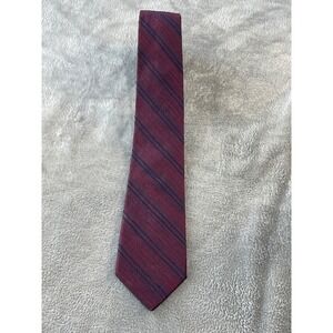 Jim Thompson Thai Silk‎ Necktie Maroon Red Blue Striped Men's Elegant Tie